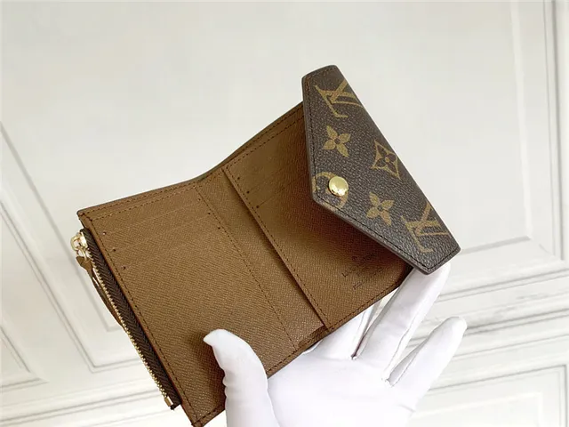 Louis Vuitton Brown Pink Damier Ebène Canvas Envelope Flap Short Wallet 24