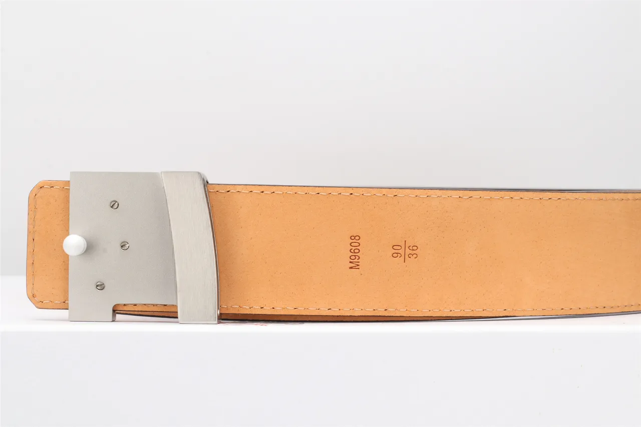 Louis Vuitton Brown Silver Monogram-Coated Canvas Interlocking LV Buckle Leather Belt 5