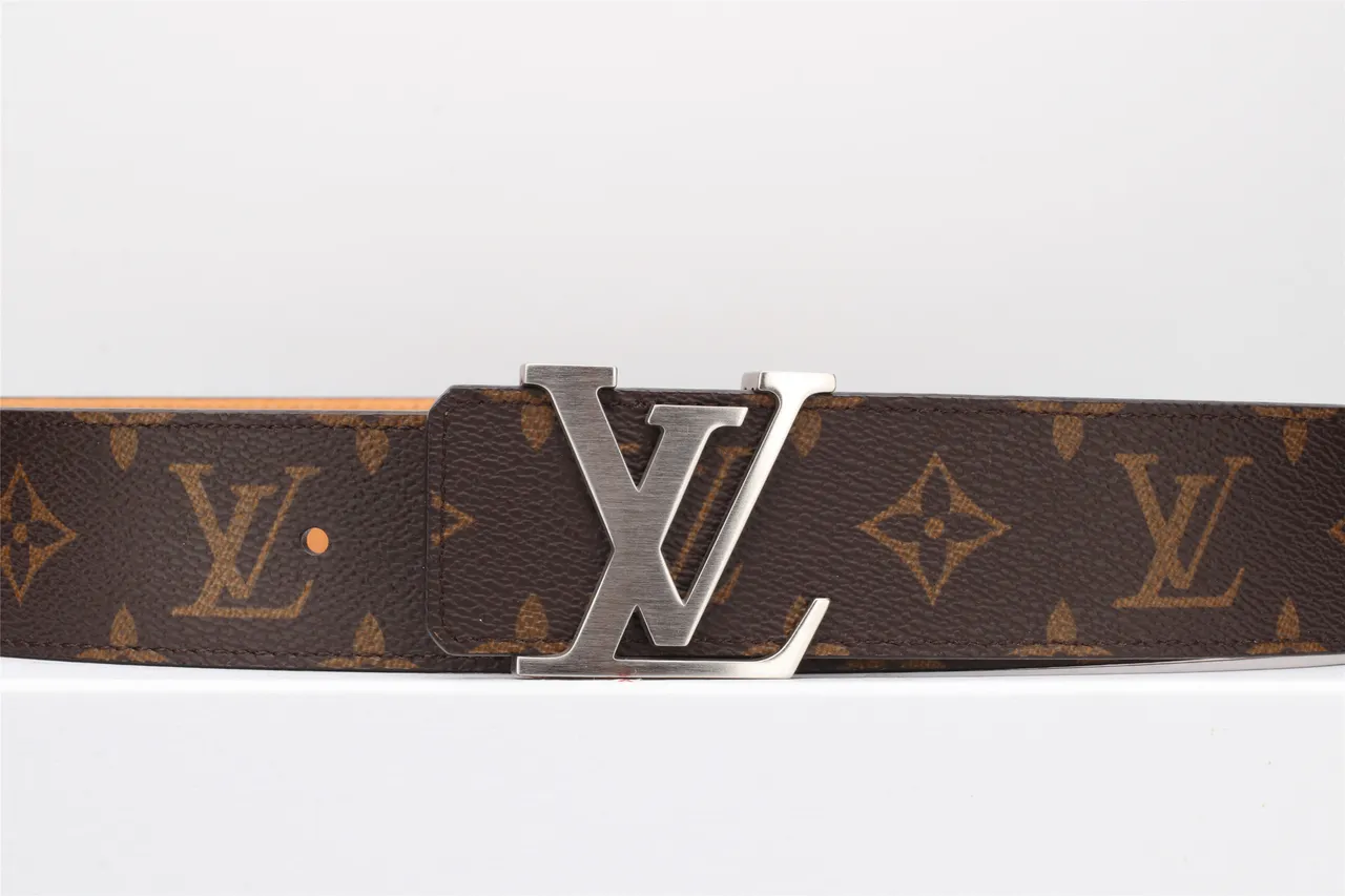 Louis Vuitton Brown Silver Monogram-Coated Canvas Interlocking LV Buckle Leather Belt 9