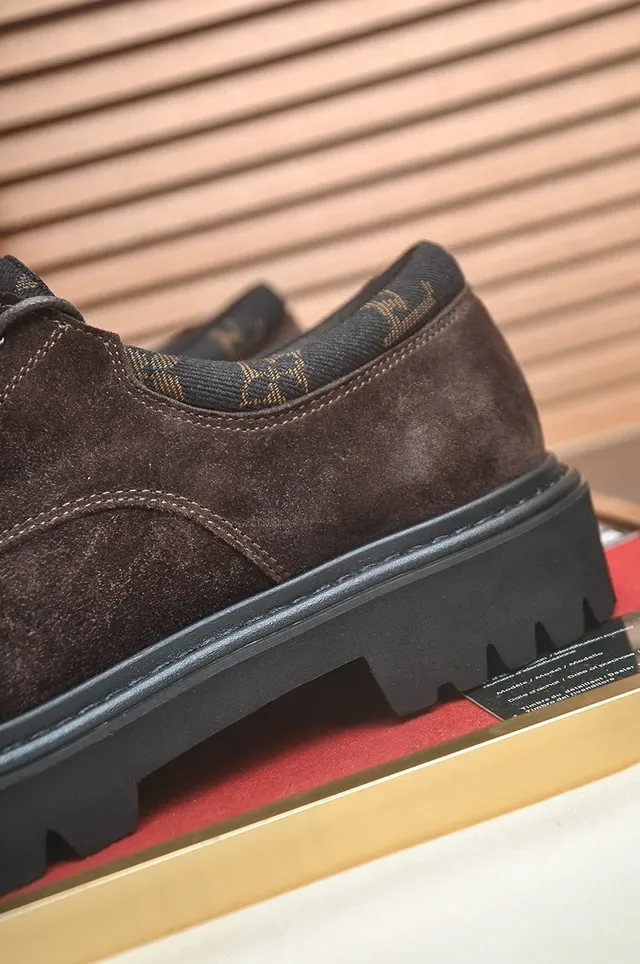 Louis Vuitton Brown Suede Moc-Toe Lug Sole Casual Shoes 2