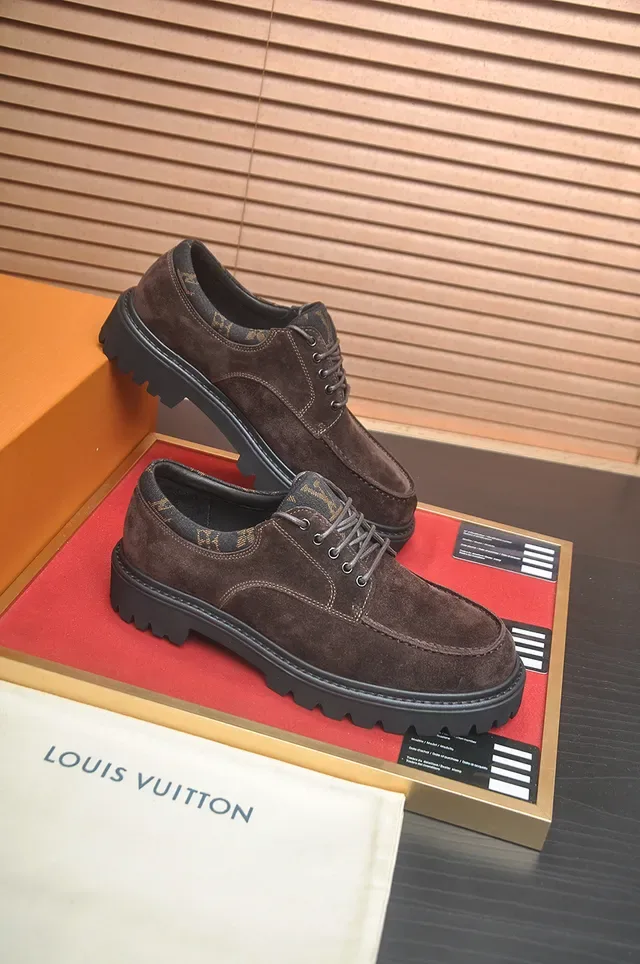 Louis Vuitton Brown Suede Moc-Toe Lug Sole Casual Shoes 4