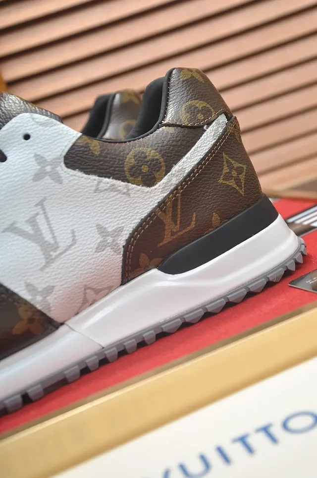 Louis Vuitton Brown White Monogram Canvas Leather Paneling Lifestyle Sneakers 2