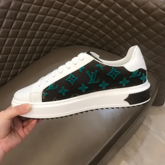 Louis Vuitton Brown White Monogram Canvas Upper Leather Accents Lifestyle Sneakers 3