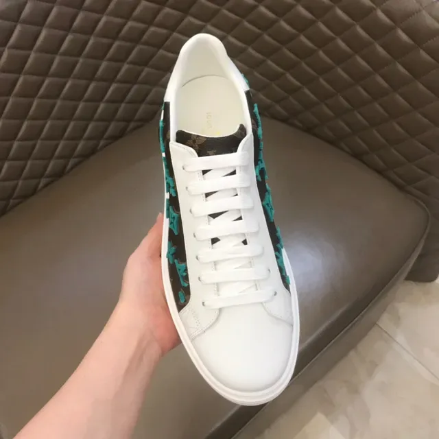 Louis Vuitton Brown White Monogram Canvas Upper Leather Accents Lifestyle Sneakers 4