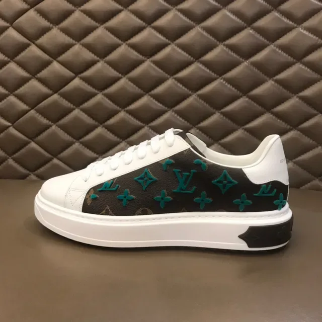 Louis Vuitton Brown White Monogram Canvas Upper Leather Accents Lifestyle Sneakers 5