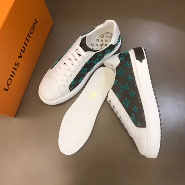 Louis Vuitton Brown White Monogram Canvas Upper Leather Accents Lifestyle Sneakers 7