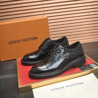 Louis Vuitton Cap-Toe Polished Black Leather Oxford Shoes
