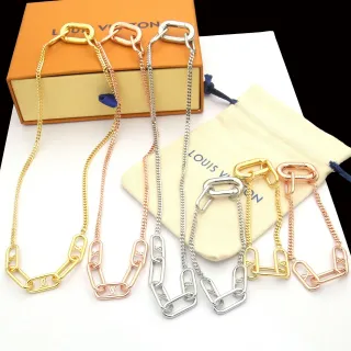 Louis Vuitton 链条链接项链 金 玫瑰金 银 项链