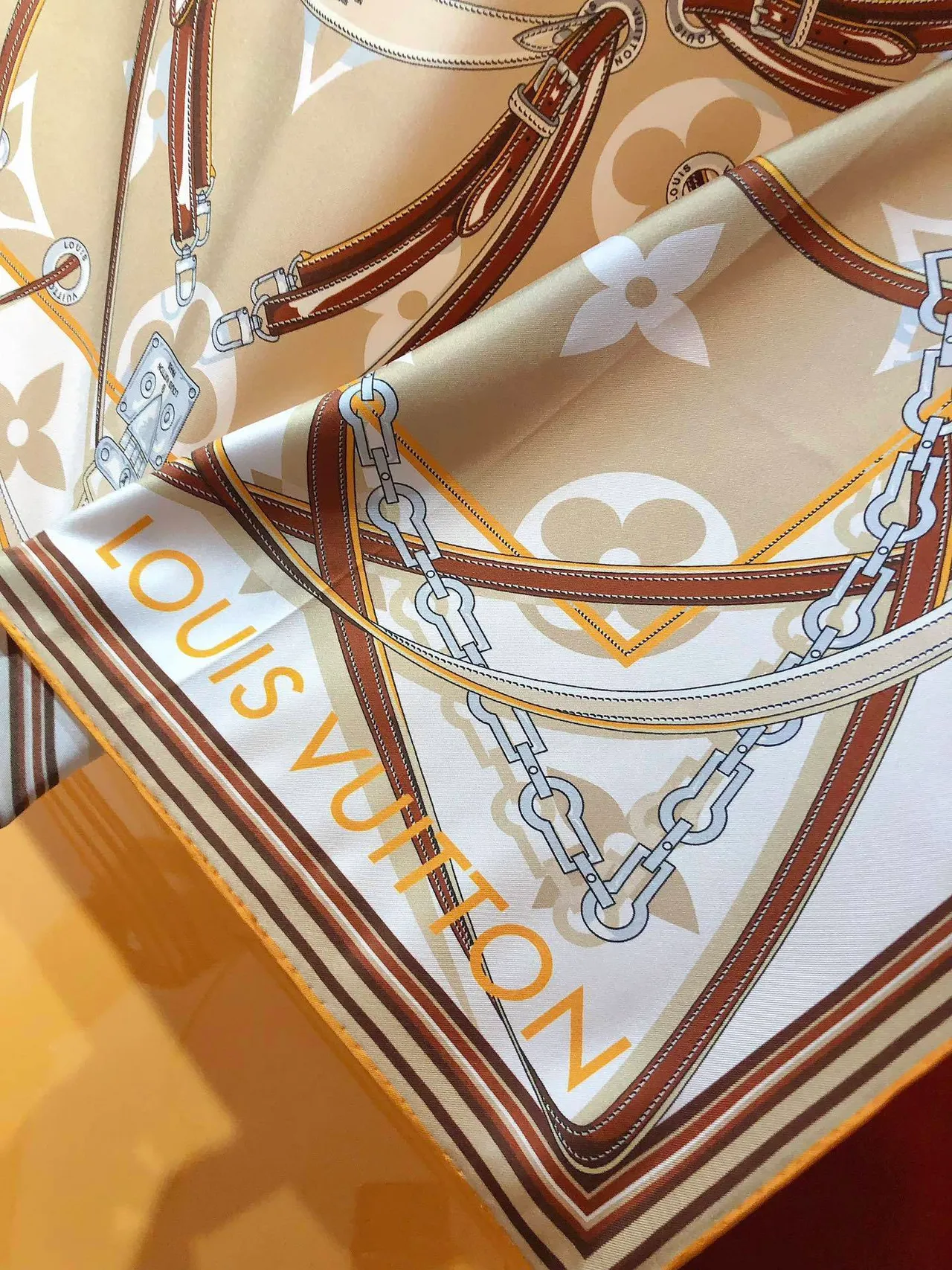 Louis Vuitton Chain Motif Silk Scarf 7