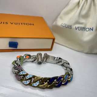 Louis Vuitton Chain Reaction Multicolor Enamel and Crystal Bracelet