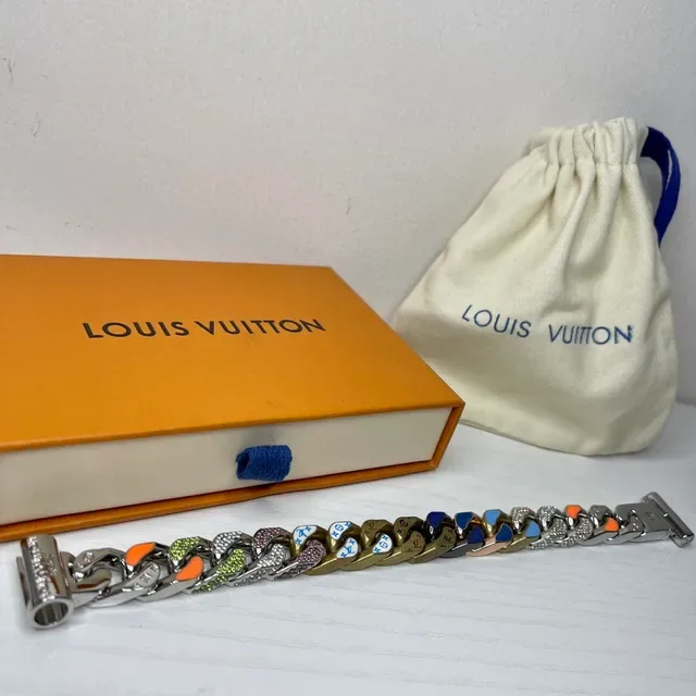 Louis Vuitton Chain Reaction Multicolor Enamel and Crystal Bracelet 2