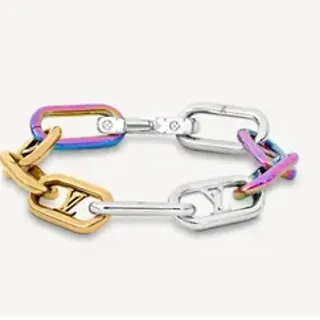 Louis Vuitton Chain Reaction Multicolor Iridescent Mixed Metal Bracelet