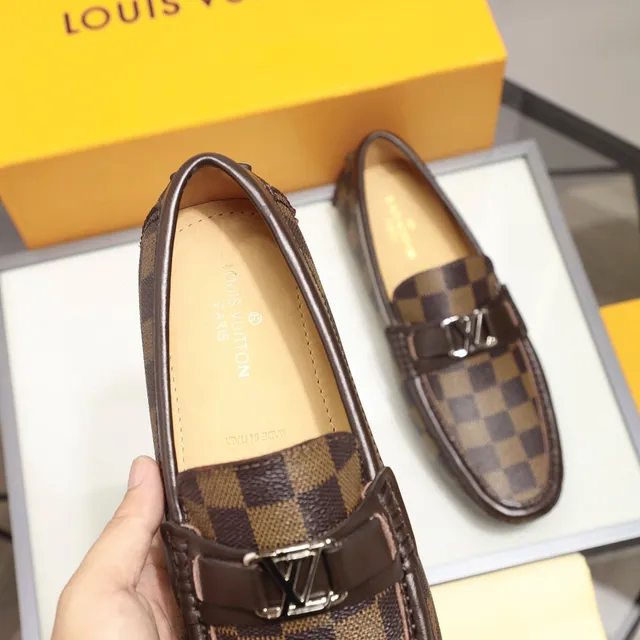 Louis Vuitton Damier Check Brown Leather Loafers 3