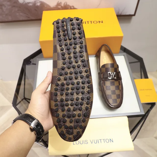 Louis Vuitton Damier Check Brown Leather Loafers 4