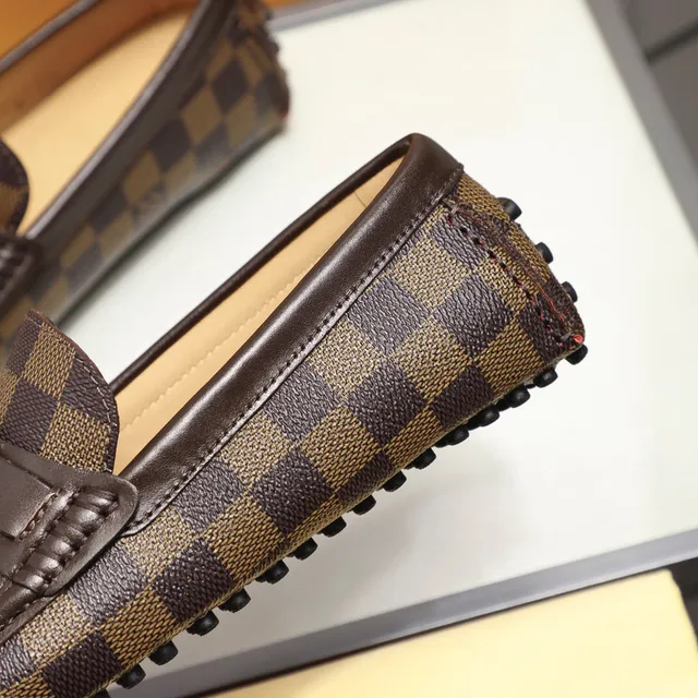 Louis Vuitton Damier Check Brown Leather Loafers 5