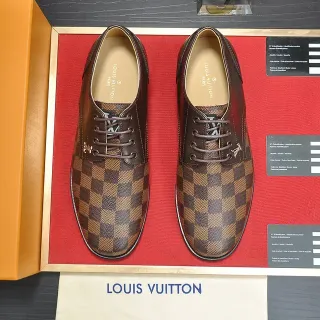 Louis Vuitton Damier Check Brown Leather Oxford Shoes