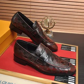路易威登 Damier 格纹 棕色和黑色 乐福鞋