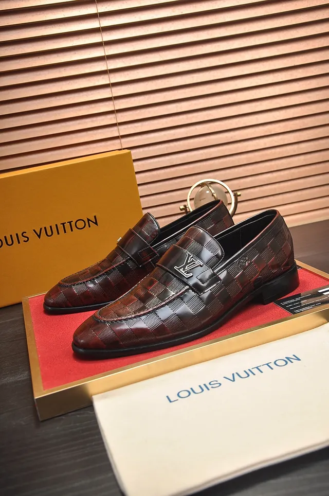 Louis Vuitton Damier Checkered Brown and Black Loafers 4