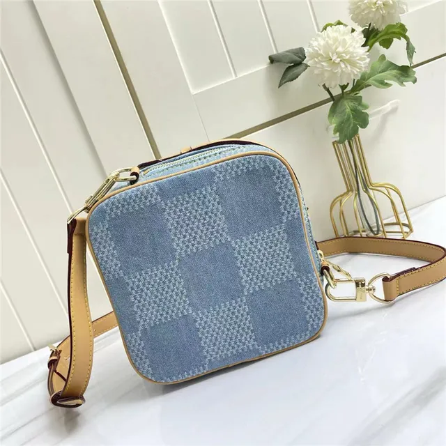 Louis Vuitton Denim Houndstooth Tan Trim Messenger Bag 6
