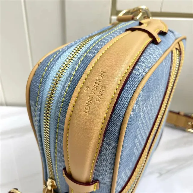 Louis Vuitton Denim Houndstooth Tan Trim Messenger Bag 8