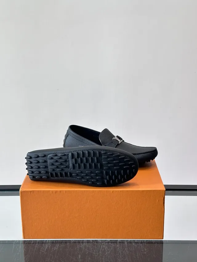 Louis Vuitton Driver Loafer Black Pebbled Leather Loafer 2