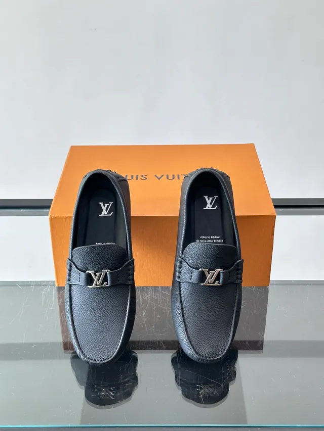 Louis Vuitton Driver Loafer Black Pebbled Leather Loafer 4
