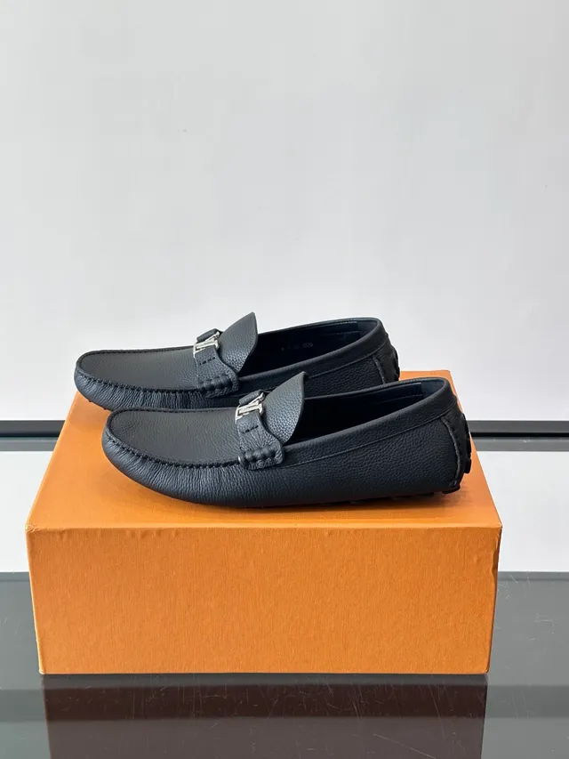 Louis Vuitton Driver Loafer Black Pebbled Leather Loafer 5
