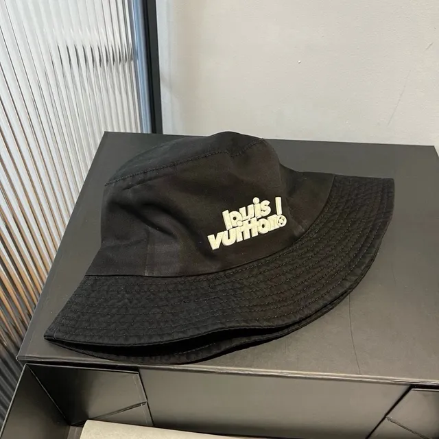 Louis Vuitton Embroidered Logo Black Bucket Hat 2