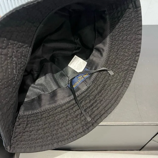 Louis Vuitton Embroidered Logo Black Bucket Hat 3