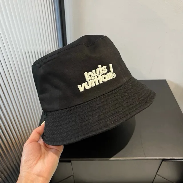 Louis Vuitton Embroidered Logo Black Bucket Hat 4