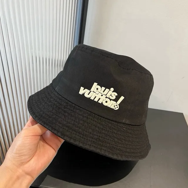 Louis Vuitton Embroidered Logo Black Bucket Hat 6