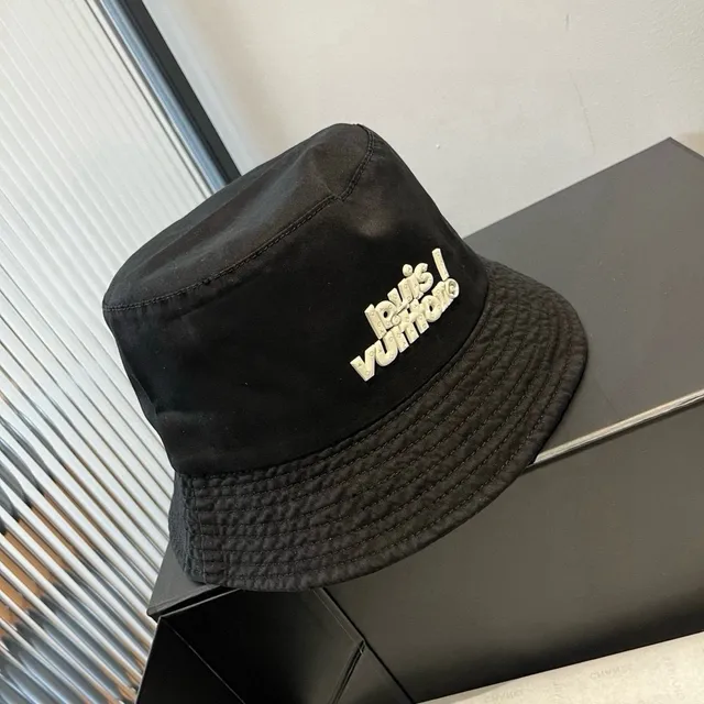 Louis Vuitton Embroidered Logo Black Bucket Hat 8