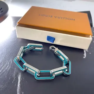 Louis Vuitton Enamel-Inlaid Monogram Link Bracelet