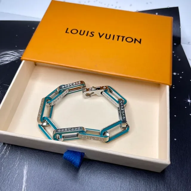 Louis Vuitton Enamel-Inlaid Monogram Link Bracelet 3