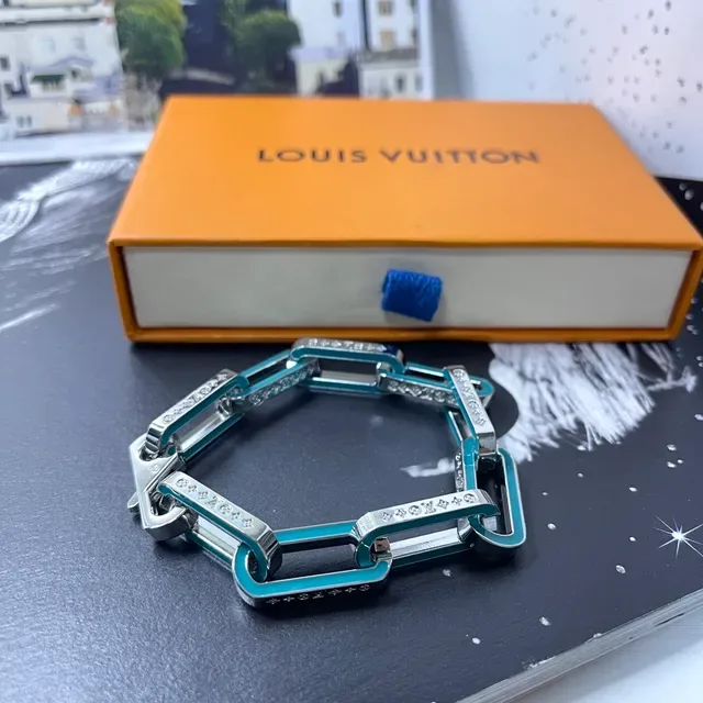 Louis Vuitton Enamel-Inlaid Monogram Link Bracelet 4