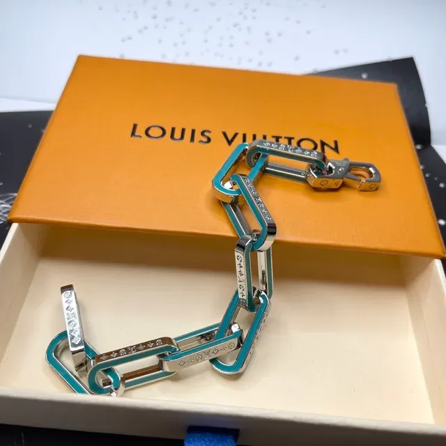 Louis Vuitton Enamel-Inlaid Monogram Link Bracelet 9