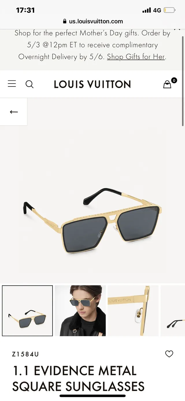 Louis Vuitton Evidence Metal Square Sunglasses 9