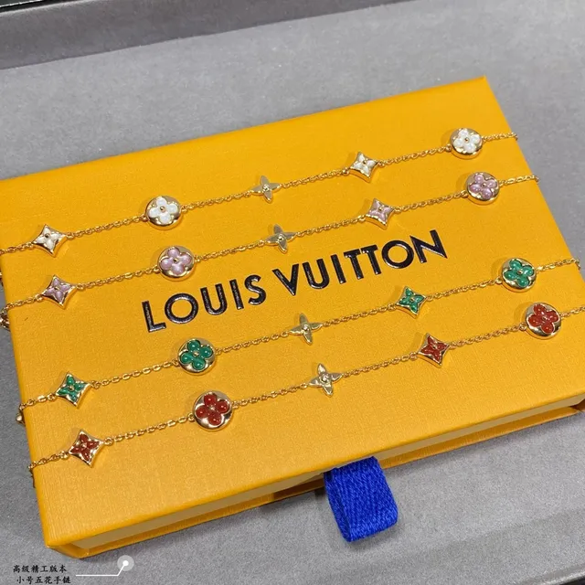 Louis Vuitton Cinq Fleurs Bracelets Charme Émaillé Doré 5