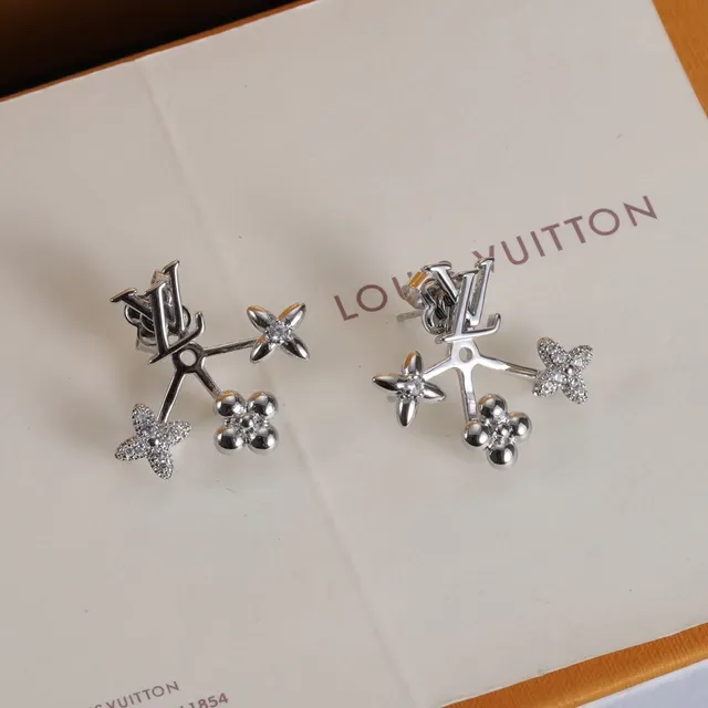 Louis Vuitton Floral Branch Monogram Crystal Earrings 4