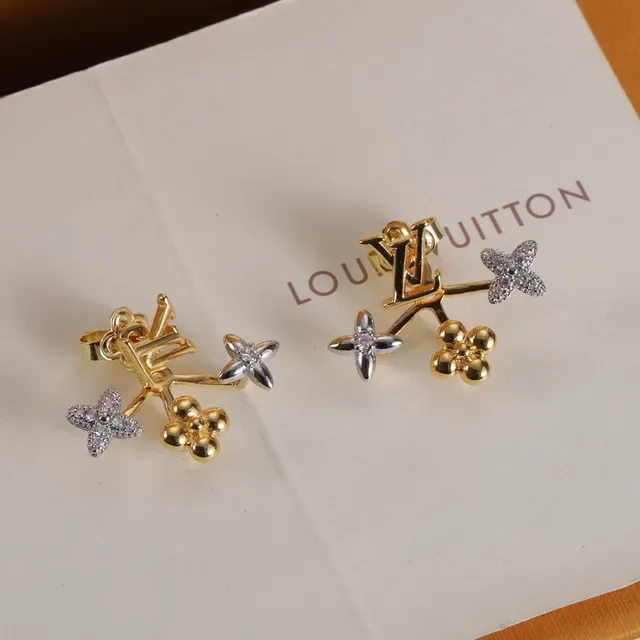 Louis Vuitton Floral Branch Monogram Crystal Earrings 5
