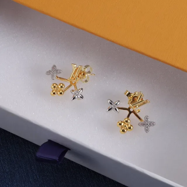Louis Vuitton Floral Branch Monogram Crystal Earrings 6