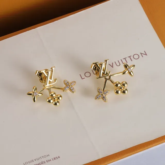 Louis Vuitton Floral Branch Monogram Crystal Earrings 7