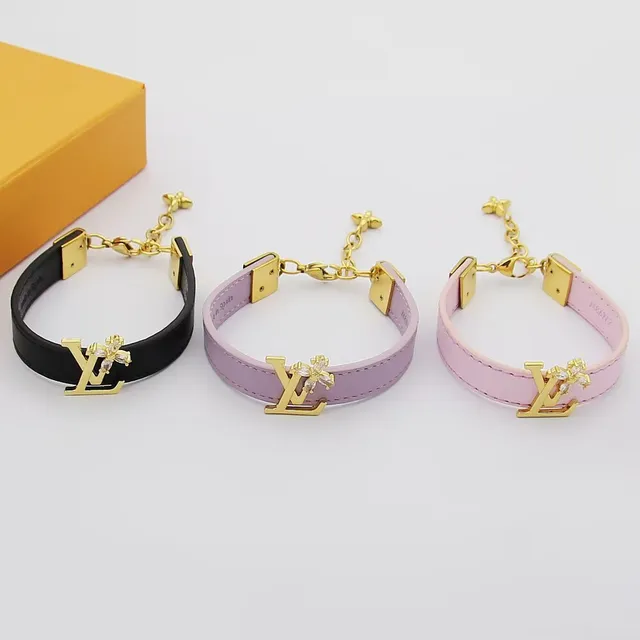 Louis Vuitton Flower Chain Beige Suede Bracelet 3