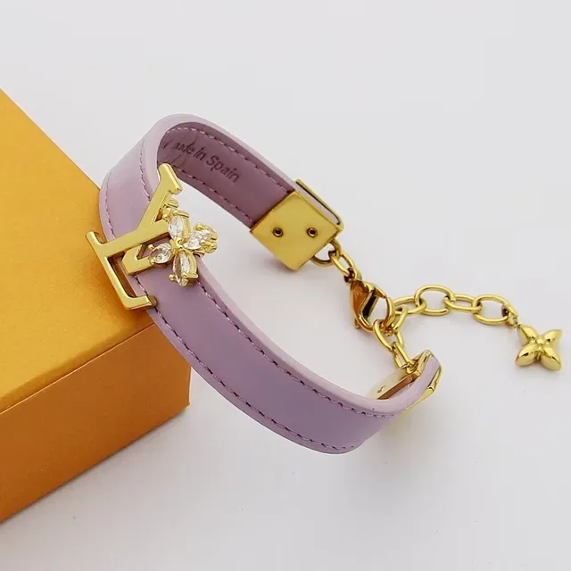 Louis Vuitton Flower Chain Beige Suede Bracelet 4