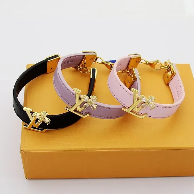 Louis Vuitton Flower Chain Beige Suede Bracelet 7