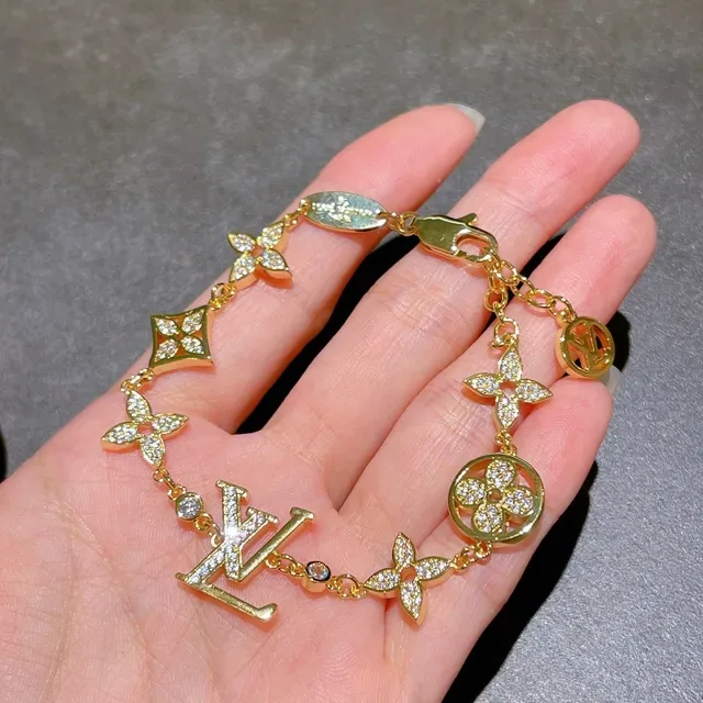 Louis Vuitton Flower Collection Crystal-Embellished Monogram Bracelet 4