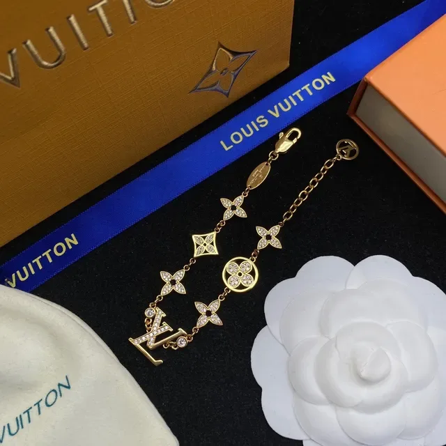 Louis Vuitton Flower Collection Crystal-Embellished Monogram Bracelet 6