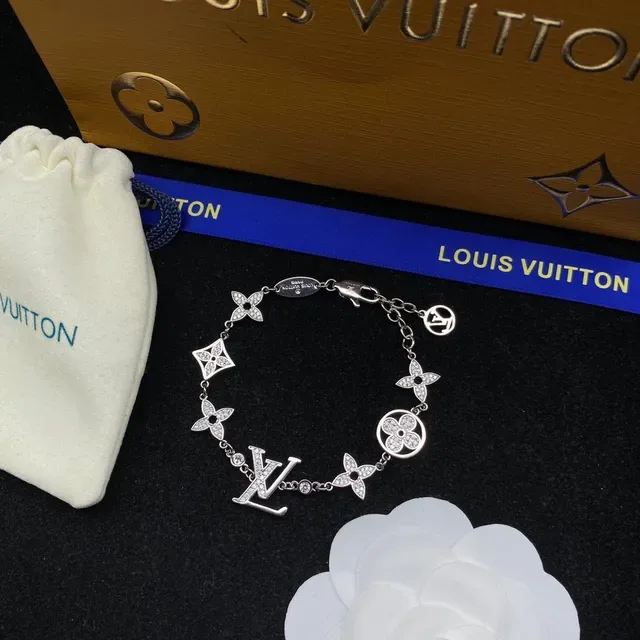 Louis Vuitton Flower Collection Crystal-Embellished Monogram Bracelet 7