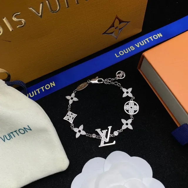 Louis Vuitton Flower Collection Crystal-Embellished Monogram Bracelet 8