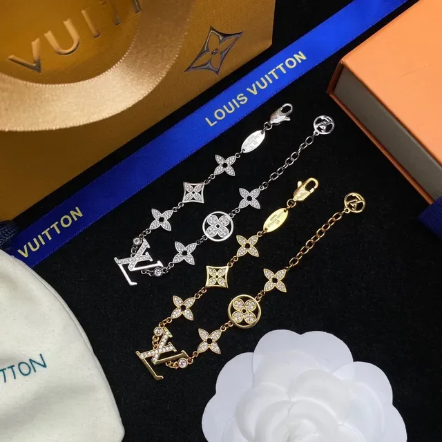 Louis Vuitton Flower Collection Crystal-Embellished Monogram Bracelet 9